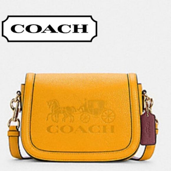 Coach Bags Coach Horse And Carriage Saddle Bag In Yellow Poshmark